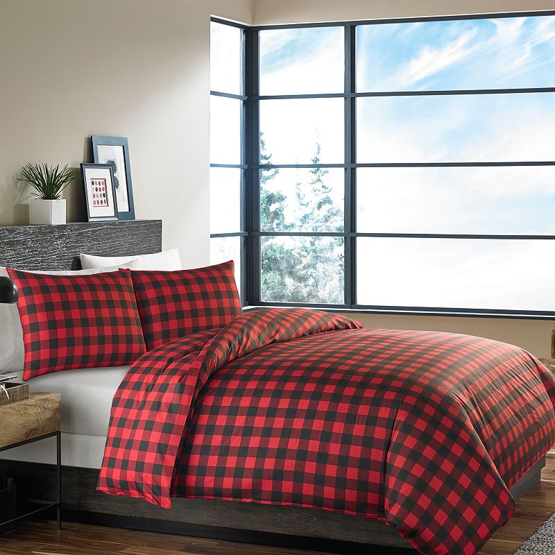 Eddie Bauer Mountain Plaid Comforter Set, Red, Full/Queen