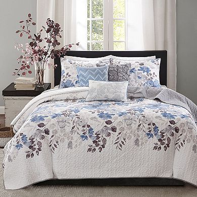 Madison Park Piper 6-Piece Quilt Set with Shams and Decorative Pillows