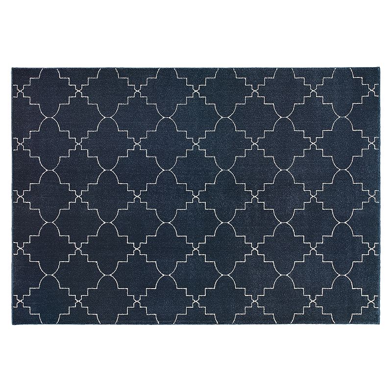 StyleHaven Everett Scalloped Lattice Rug, Blue, 2X7.5 Ft