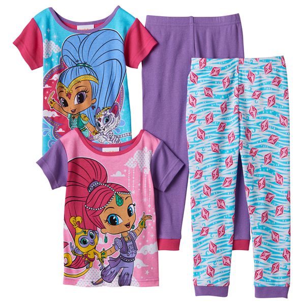 New Nickelodeon Pink & Purple Shimmer & Shine Pajamas (2 Complete