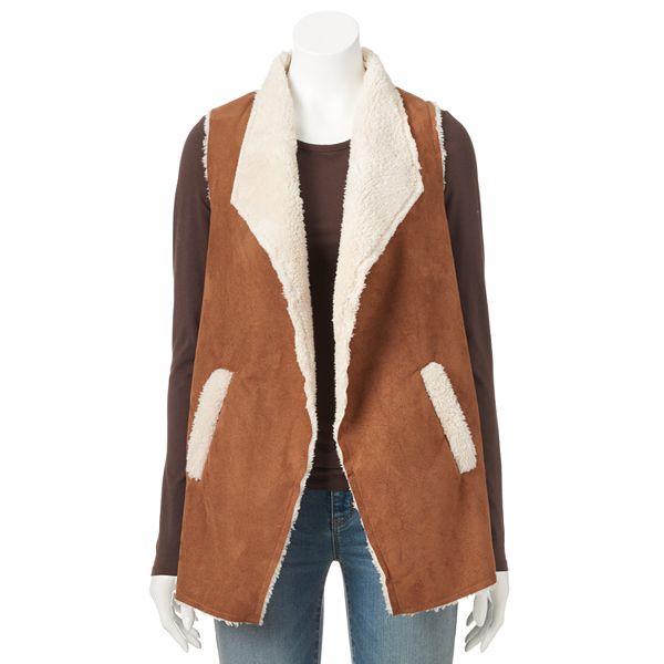 Women's French Laundry Faux-Suede Sherpa Vest