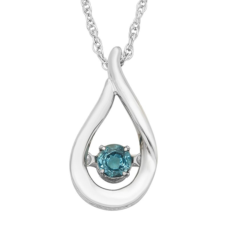 Sterling Silver Blue Topaz Teardrop Pendant Necklace, Womens, Size: 18