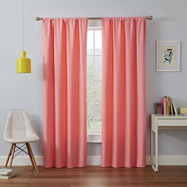 eclipse Kids Kendall Single Curtain Blackout 1-Panel Window Curtain - Coral (42X54)