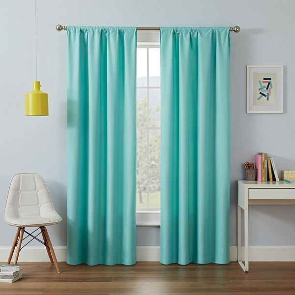 eclipse Kids Kendall Single Curtain Blackout 1-Panel Window Curtain - Pool (42X84)