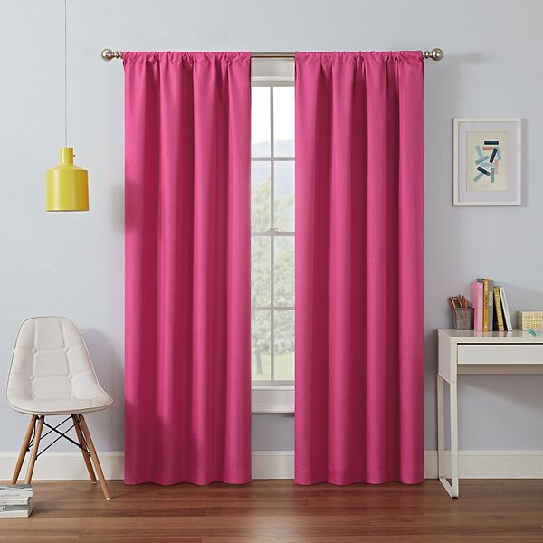 eclipse Kids Kendall Single Curtain Blackout 1-Panel Window Curtain - Raspberry (42X95)