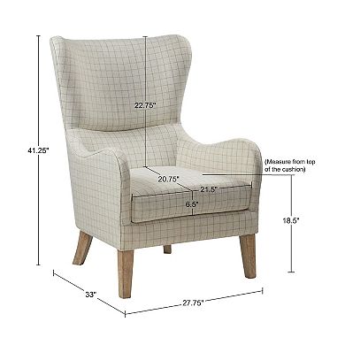 Madison Park Leda Swoop Wing Arm Chair