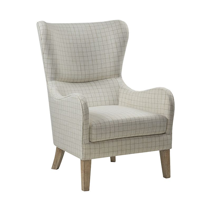 Aria Swoop Upholstered Wing Chair Linen