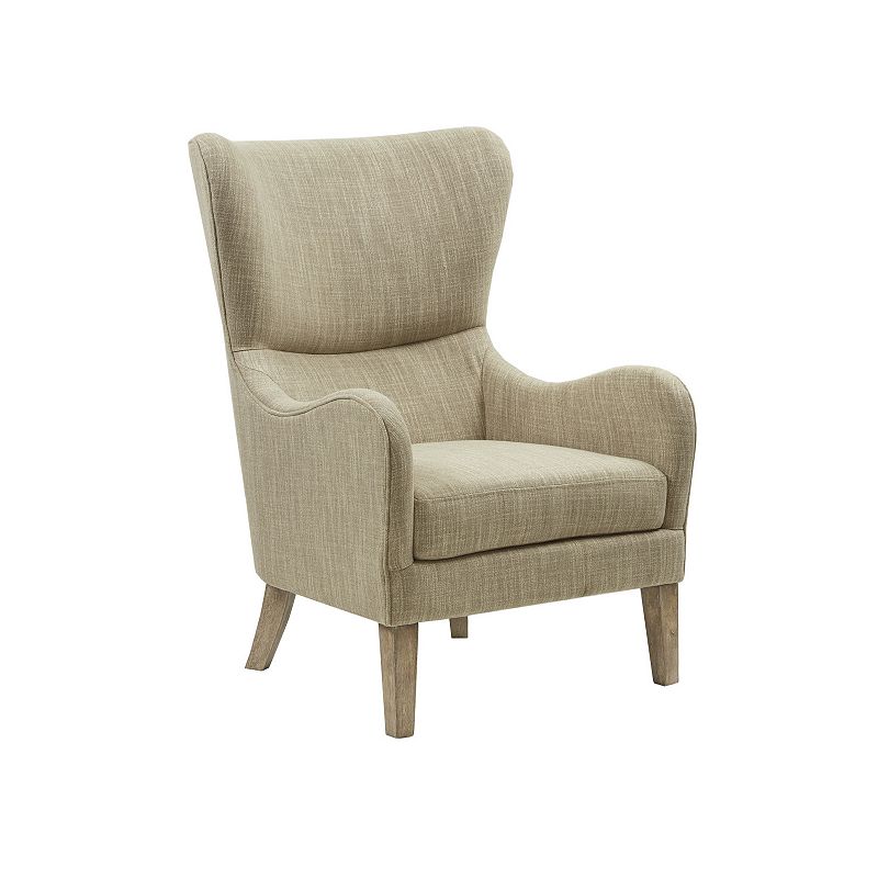 Aria Swoop Upholstered Wing Chair Taupe