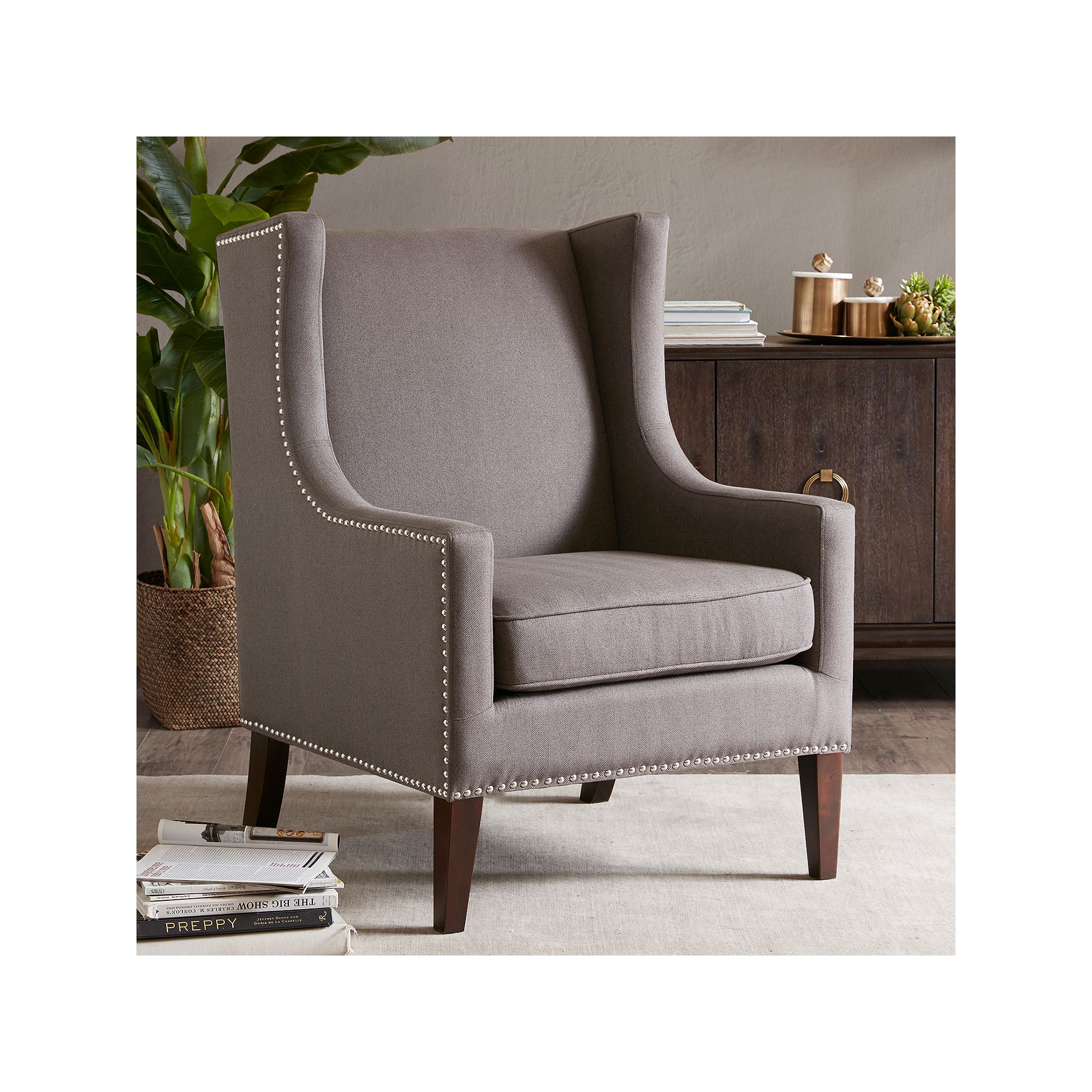 Madison Park Barton Accent Chair, Grey