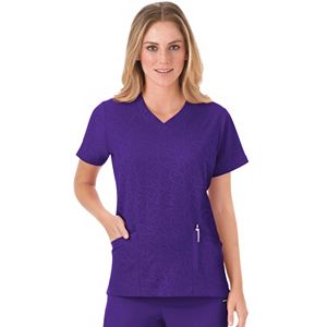 Women's Jockey Scrubs Modern Solid Illusions V-Neck Top