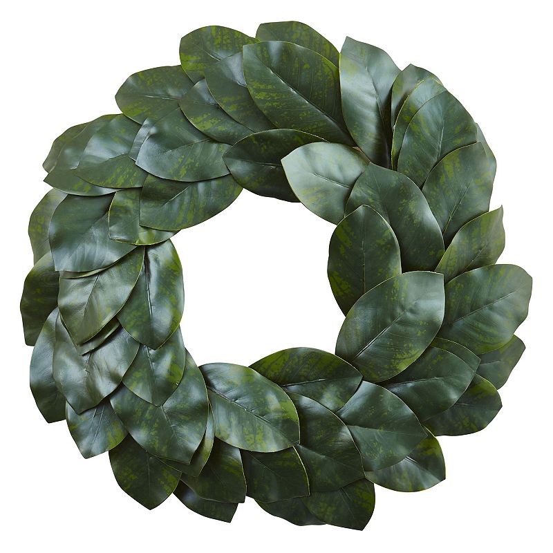 nearly natural Artificial Magnolia Leaf Wreath, Green