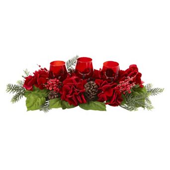 nearly natural Artificial Hydrangea Centerpiece & Candleholder