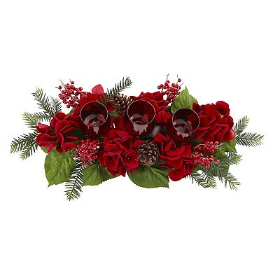 nearly natural Artificial Hydrangea Centerpiece & Candleholder