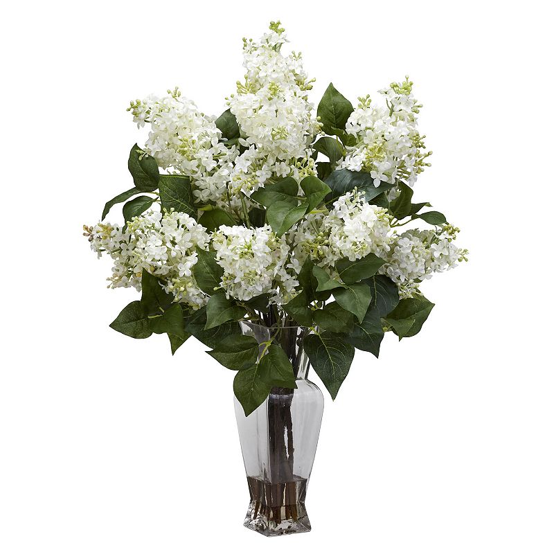 18527130 nearly natural Artificial Lilac Arrangement, White sku 18527130