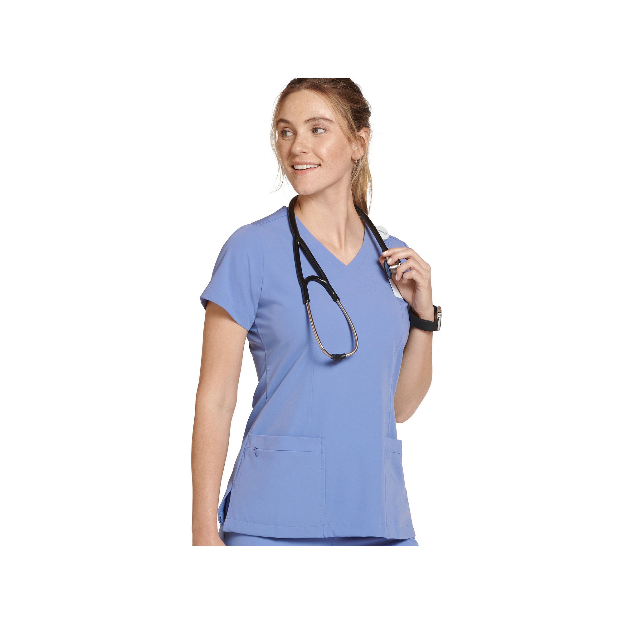 Womens Jockey® Scrubs Mock Wrap Top 2306, Size: Large, Ceil
