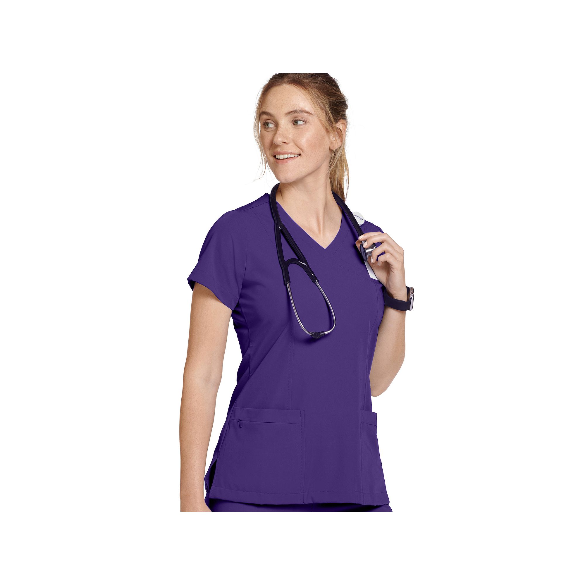 Womens Jockey® Scrubs Mock Wrap Top 2306, Size: Large, Purple