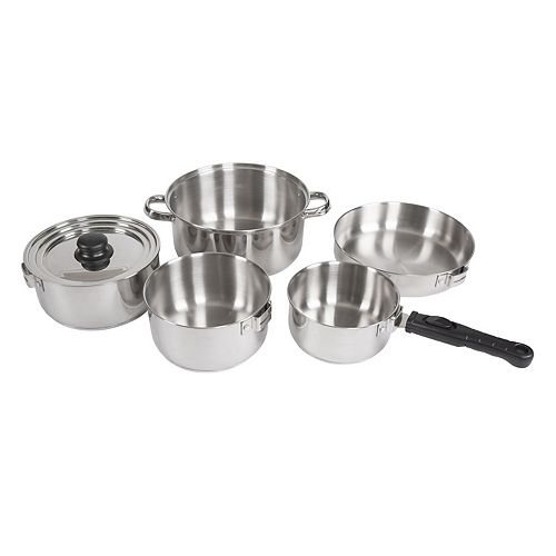 Stansport Stainless Steel Family Camping Cookware Set (7Piece)