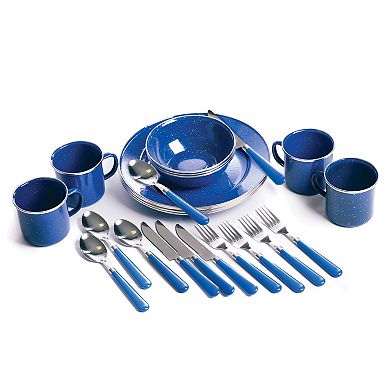 Stansport Enamel Camping Tableware Set (24-Piece)