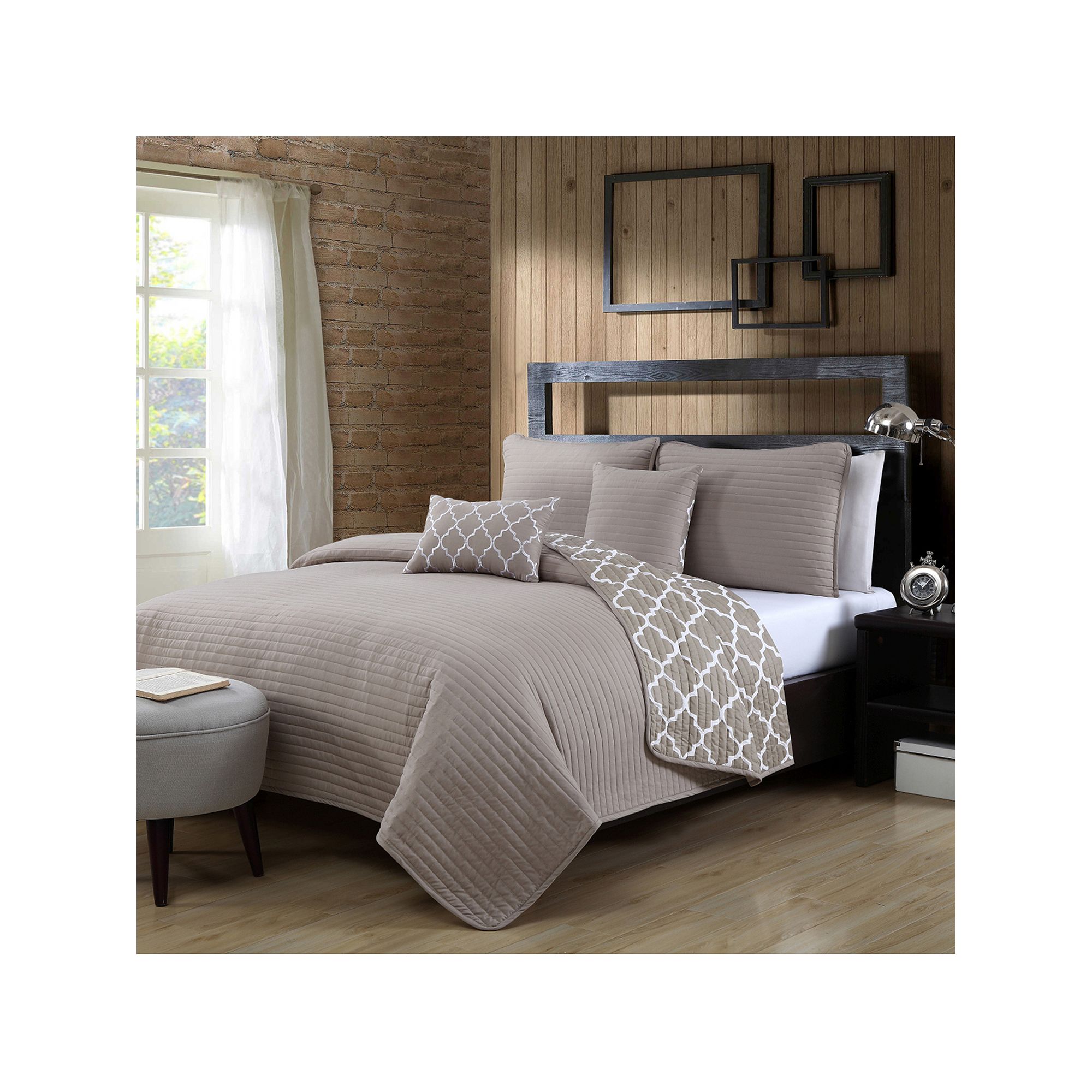 Avondale Manor Griffin 5-piece Quilt Set, Brown