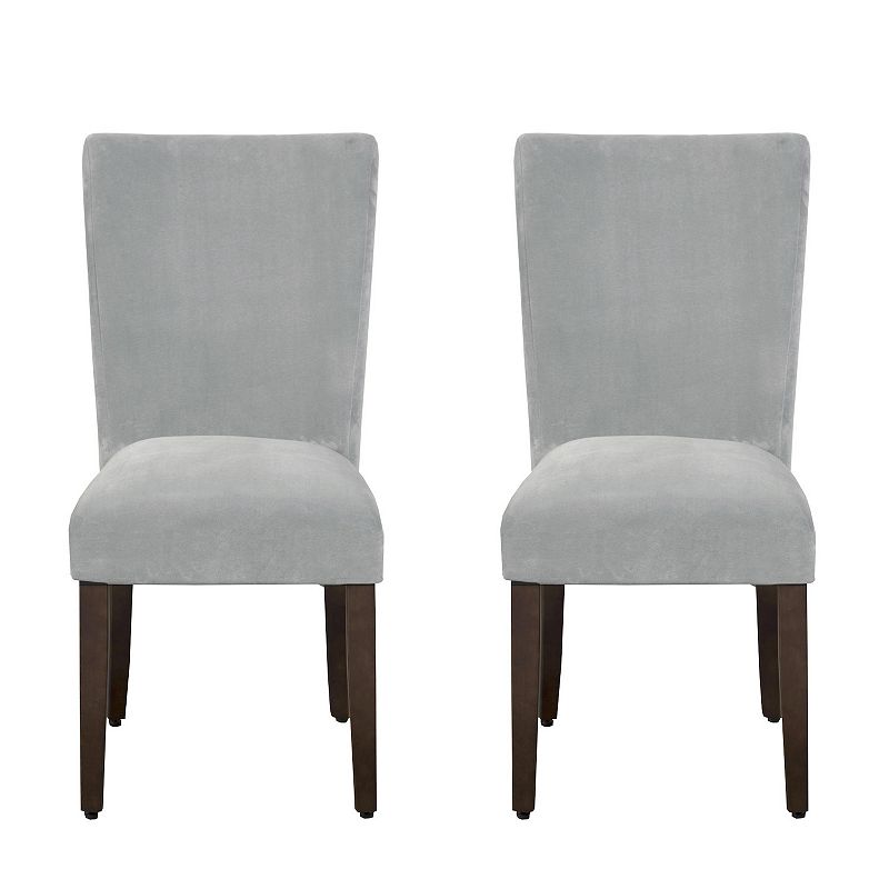 HomePop Velvet Dining Chair 2-piece Set, Grey, Furniture