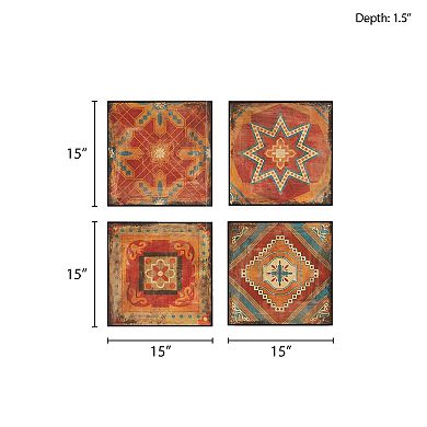 Madison Park Moroccan Tile Gel Coat 4-pc. Wall Art Set