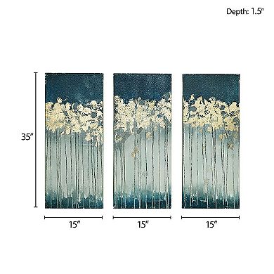 Madison Park Midnight Forest Gel Coat Canvas 3-pc. Wall Art Set