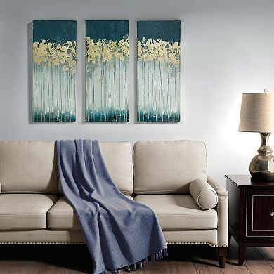 Madison Park Dewy Forest Gold Foil Abstract Canvas Wall Art 3-Piece Set
