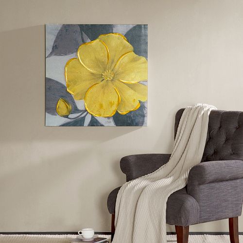 Madison Park Yellow Bloom Canvas Wall Art