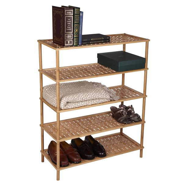 4 Tier Walnut Wooden Shoe Rack