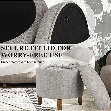 HomePop Tufted Storage Ottoman