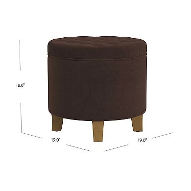 HomePop Tufted Storage Ottoman