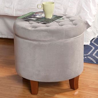HomePop Tufted Storage Ottoman