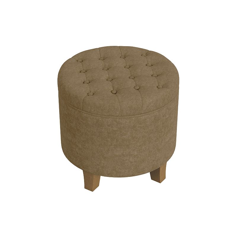 HomePop Tufted Storage Ottoman, Brown
