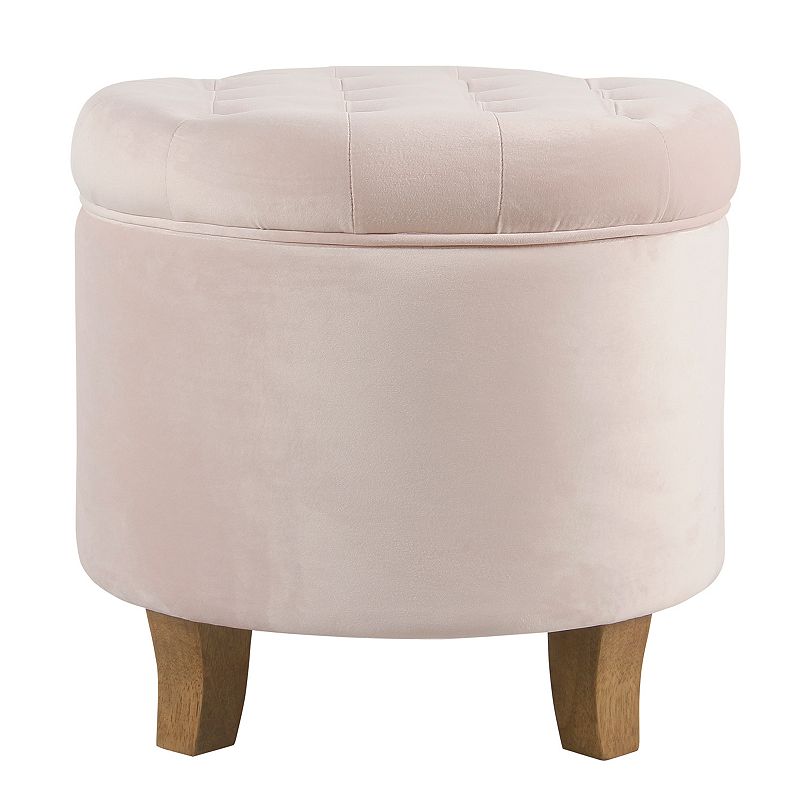 HomePop Tufted Storage Ottoman, Pink