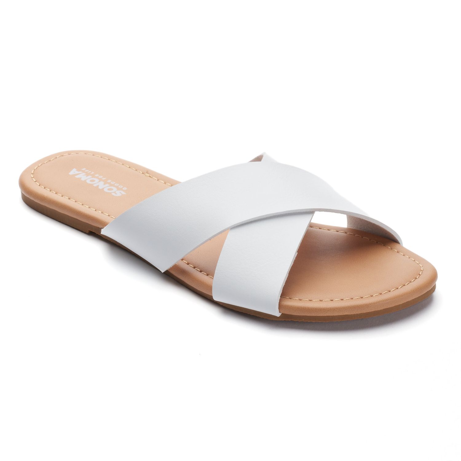 criss cross slide sandals