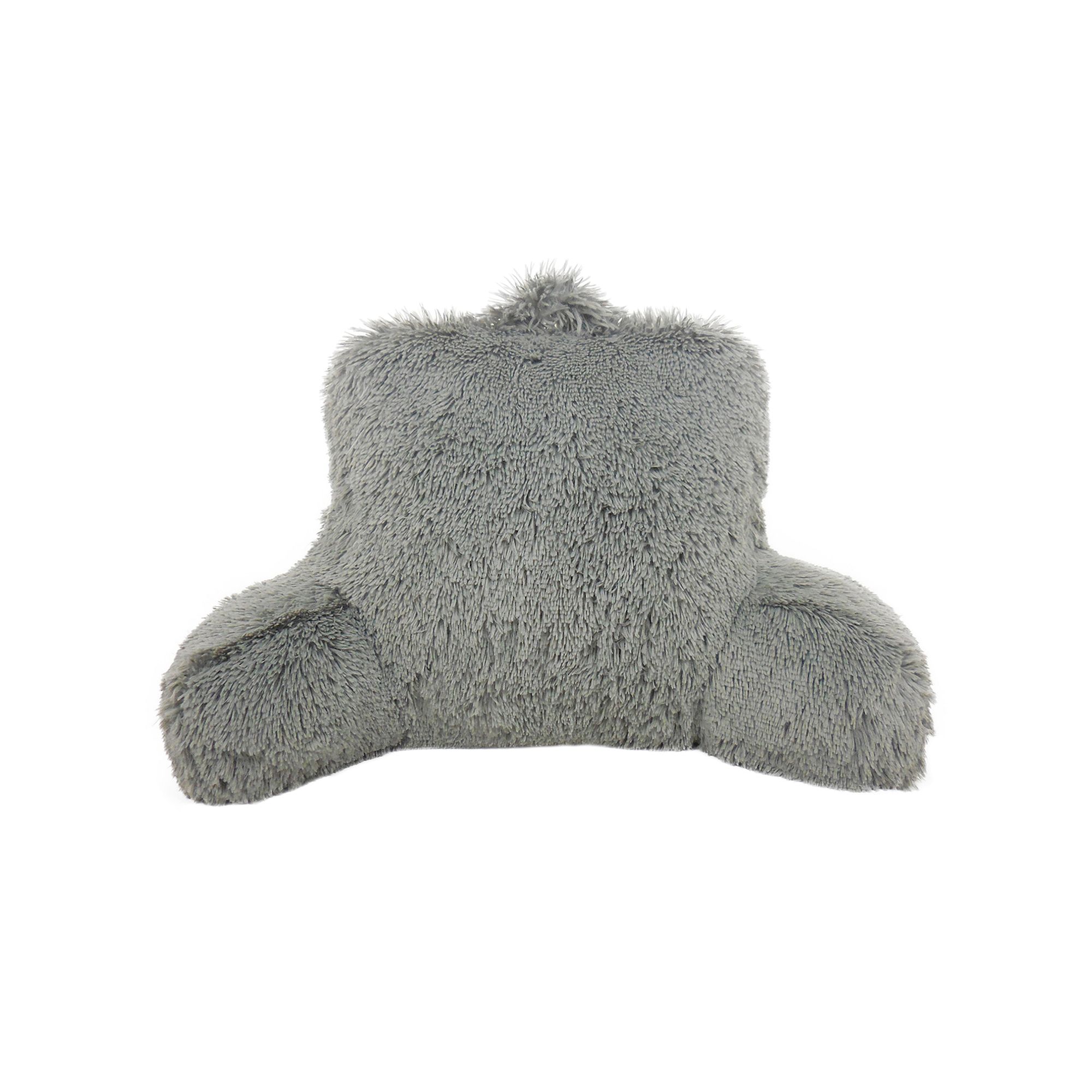 Elements Shaggy Faux-Fur Backrest Pillow, Grey