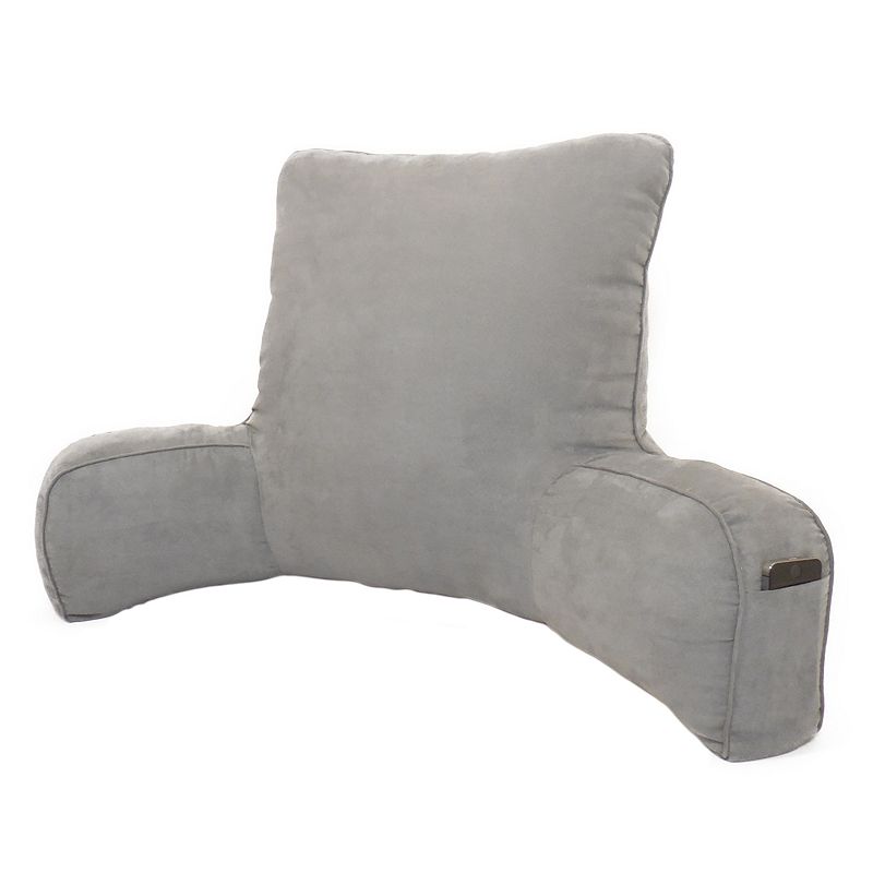 Elements Suede Oversized Backrest Pillow, Grey, BEDREST