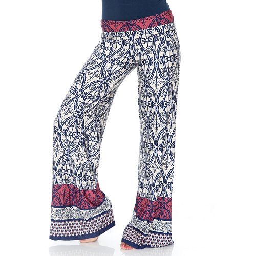 white embroidered palazzo pants