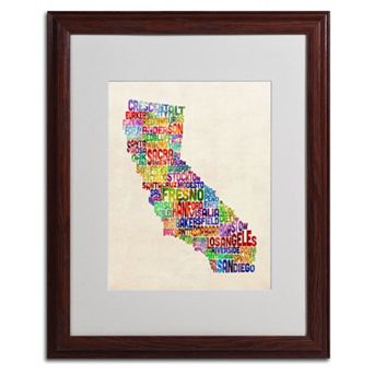 Trademark Global California City Wood Framed Canvas Wall Art