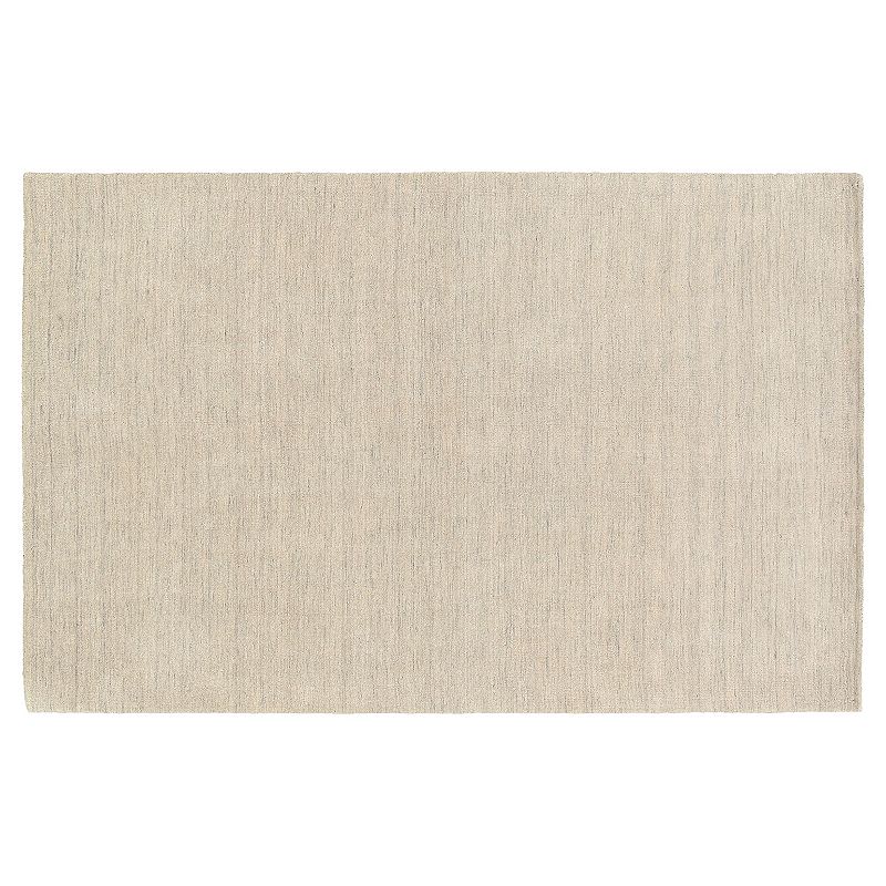 StyleHaven Asher Solid Wool Rug, Med Beige, 5X8 Ft