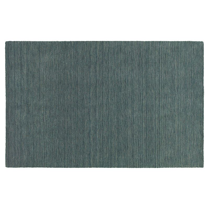 StyleHaven Asher Solid Wool Rug, Blue, 6X9 Ft