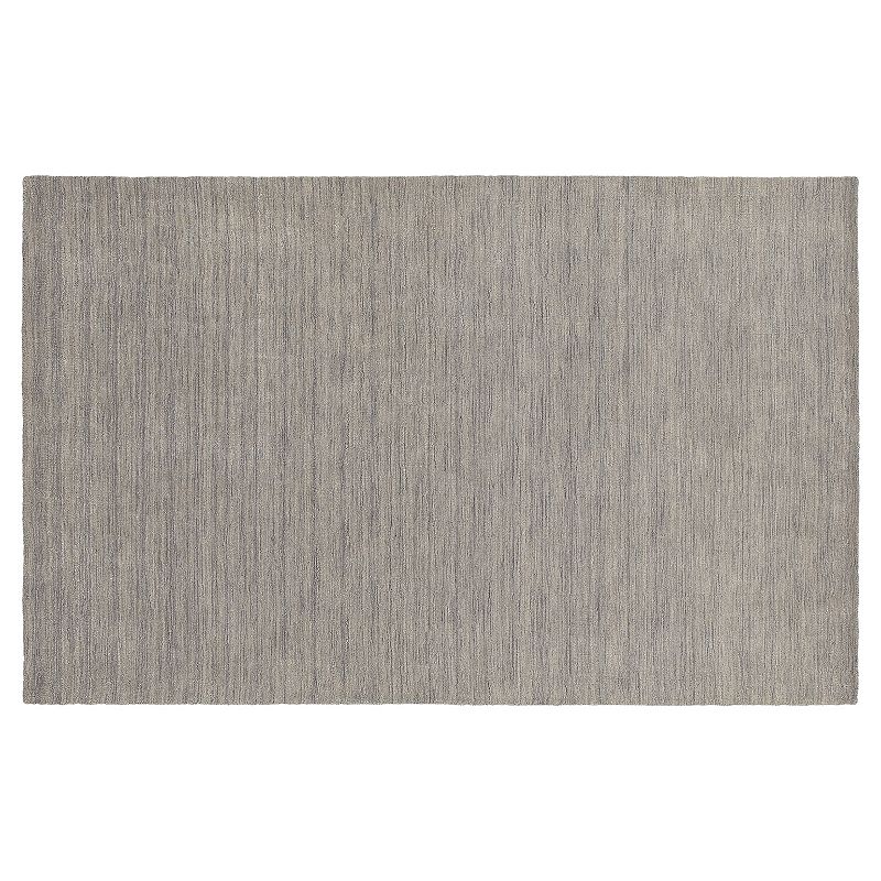 StyleHaven Asher Solid Wool Rug, Med Grey, 5X8 Ft