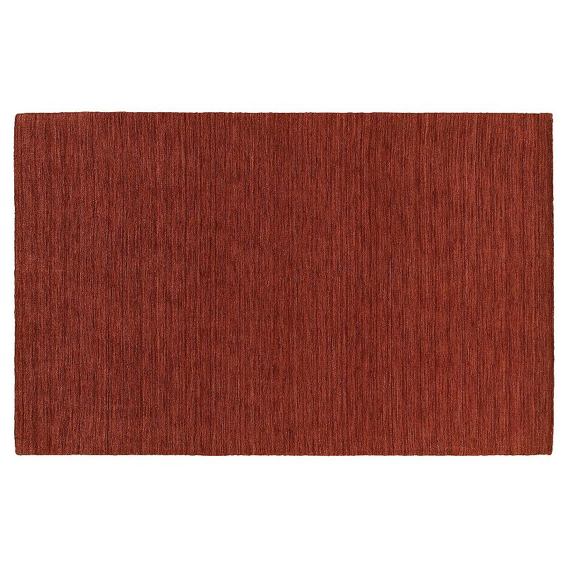 StyleHaven Asher Solid Wool Rug, Red, 6X9 Ft