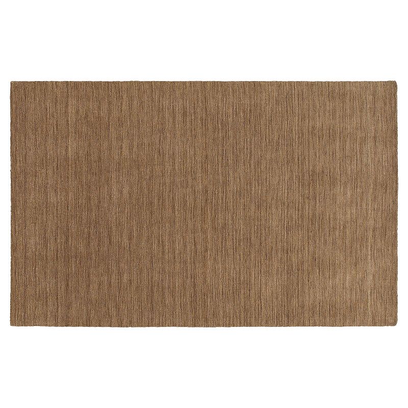 StyleHaven Asher Solid Wool Rug, Brown, 6X9 Ft