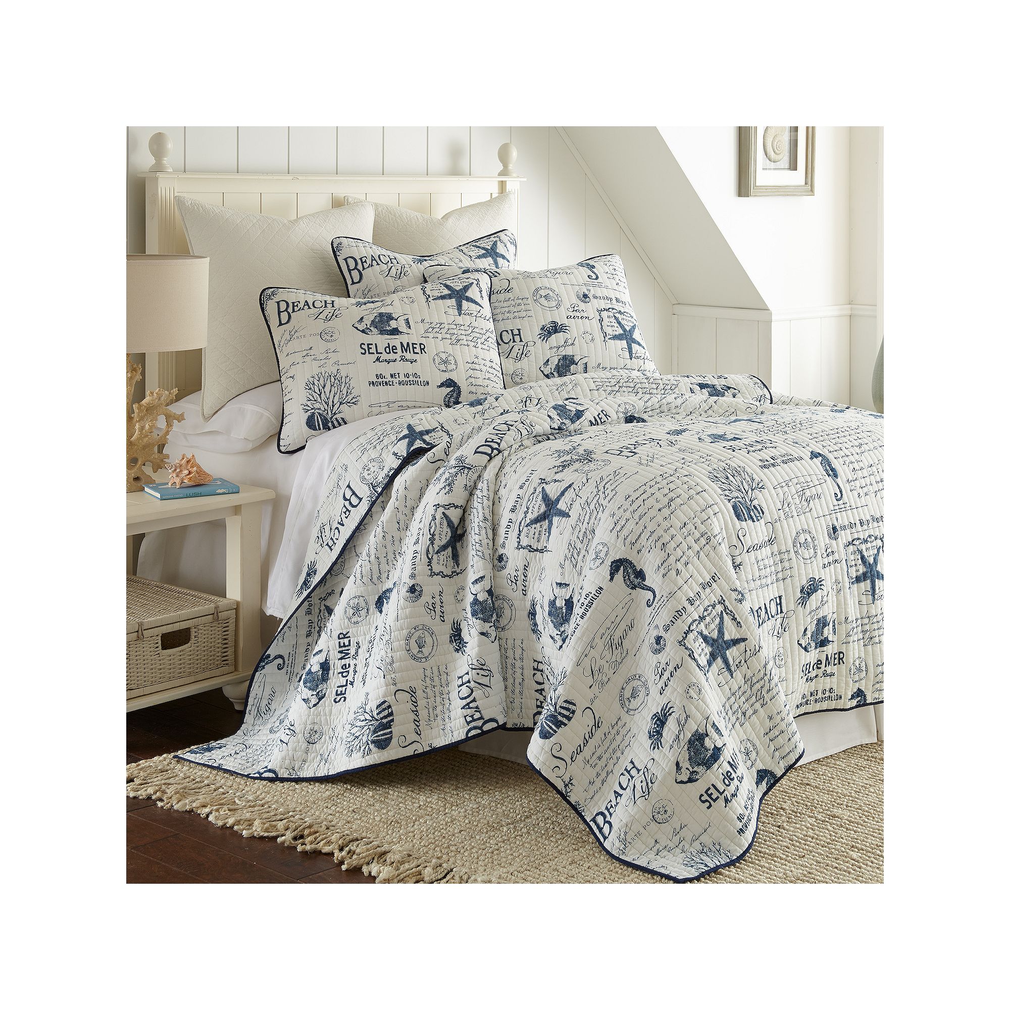 Levtex Home Beach Life Quilt Set, Blue