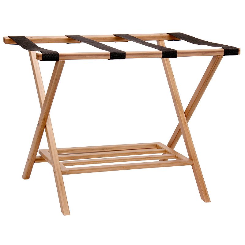 Household Essentials Luggage Rack, Beig/Green
