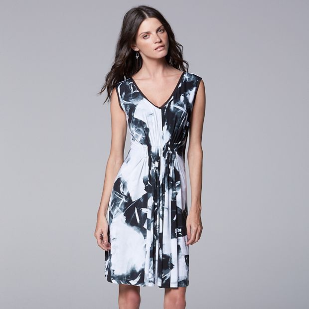 Simply Vera Vera Wang Abstract Pleated Shift Dress - Women's