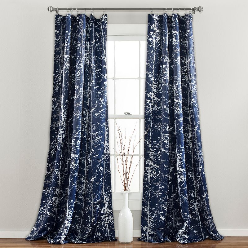 Lush Decor 2-pack Forest Room Darkening Window Curtains, Blue, 52X95
