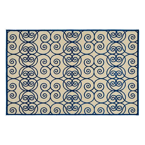 Kaleen A Breath of Fresh Air Scroll Indoor Outdoor Rug