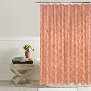 Colordrift Luna Metallic Lattice Shower Curtain